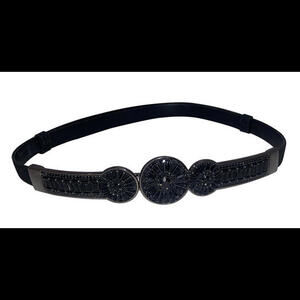 Judith Leiber Gorgeous Womens Leather Belt Swarovski Crystal